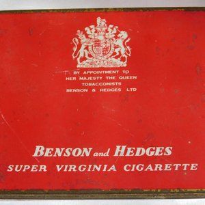 Vintage Benson and Hedges Super Virginia Cigarette Tin Old Bond St London W.I.